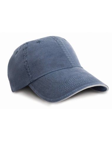 RES-RC054X-Washed Fine Line Cotton Cap With Sandwich Peak